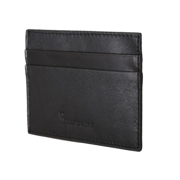 Billionaire Italian Couture Black Leather Cardholder Men's Wallet - Picture 1 of 6